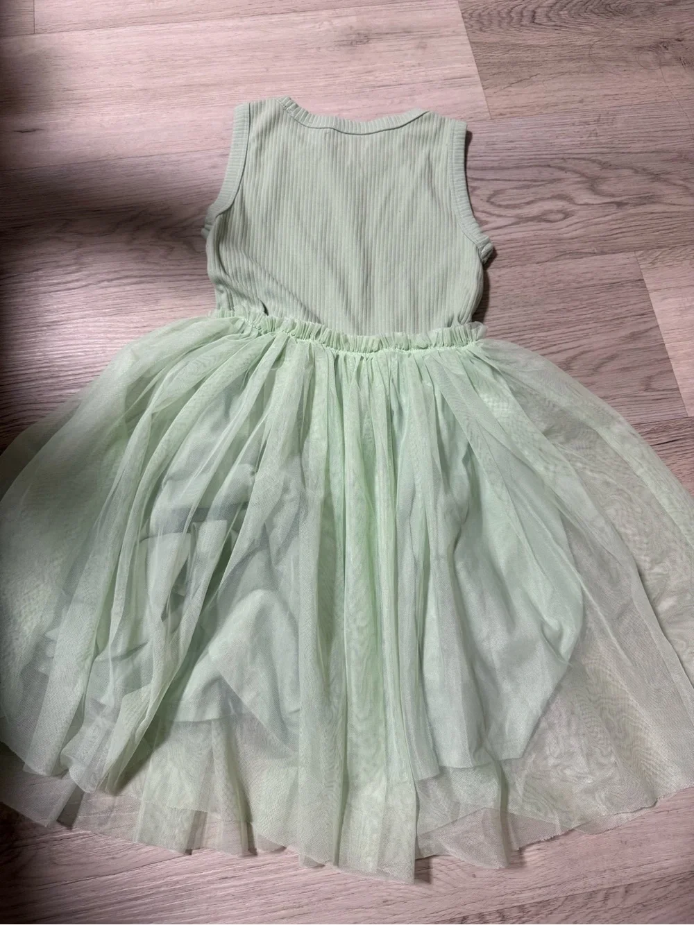 Tucker + Tate Light Green Combination Knit  Tulle Sleeveless Dress Girls Size 7